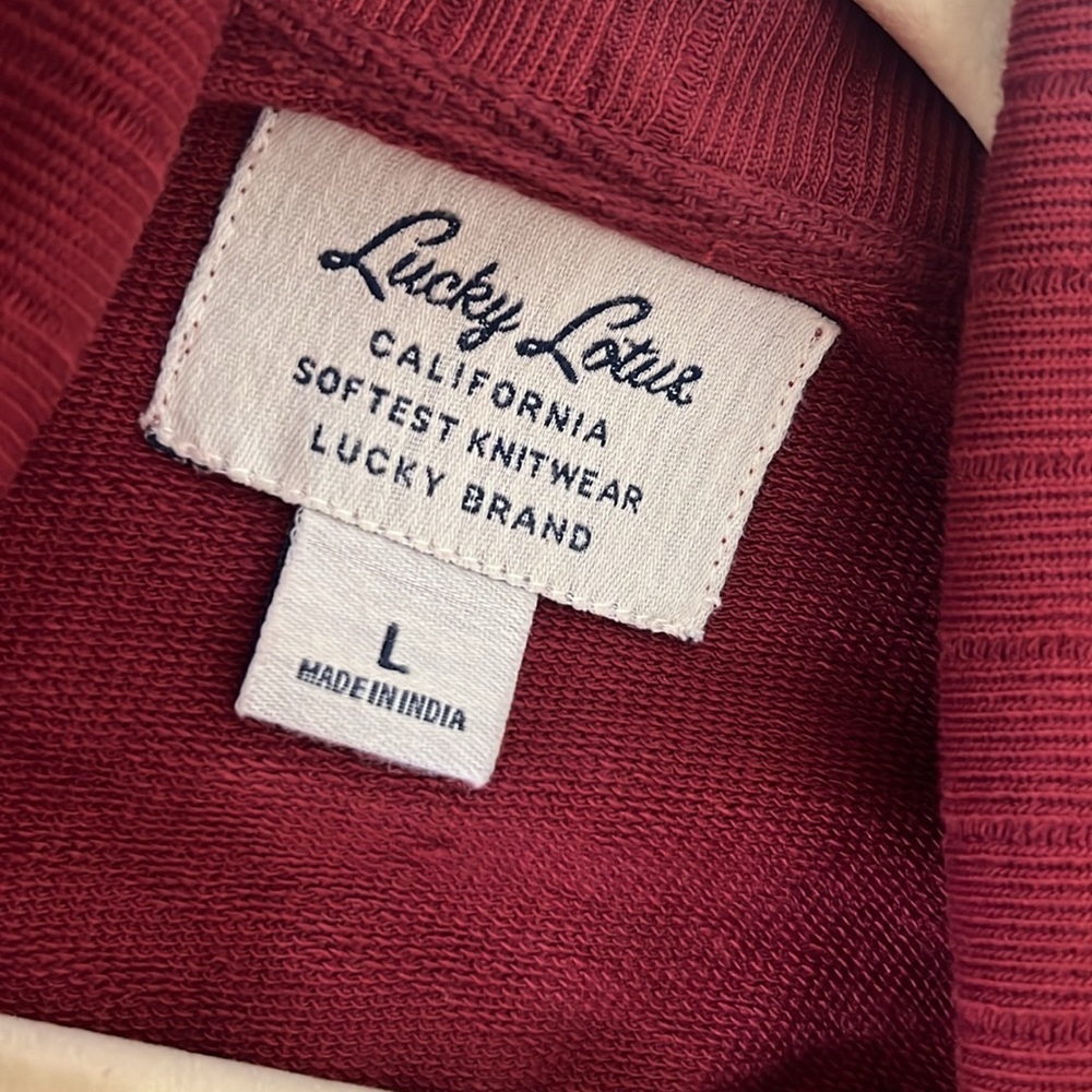 Lucky Brand Lucky Lotus Cardigan L Burgundy - Picture 5 of 5